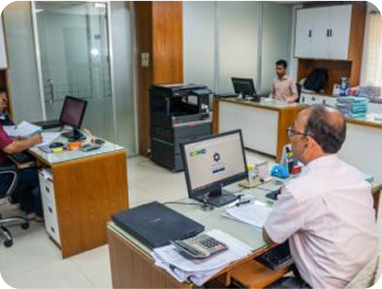 Team working in office